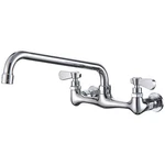 Bwe 2-HANDLE Sink Faucet 14" Swivel Spout 8" Center Wall Mount Polished Chrome. Fixed Price $44.99.