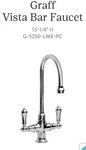 New Graff Vista Bar Sink Faucet Model G-5250 LM4 -pc Polished Chrome $538 Msrp. Fixed Price $275.00.