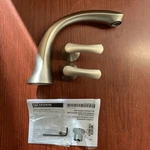 New Moen T523SRN Deck Mount 2-HANDLE Roman Tub Faucet Trim Brushed Nickel B178. Fixed Price $74.96.