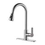 Cobbe Brushed Stainless Steel Single Handle Pull-down Kitchen Faucet KC05A042. Fixed Price $40.00.