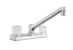 Mainstays Kitchen Faucet With Dual Acrylic Handles, Chrome Finish, Nonmetallic. Fixed Price $58.45.