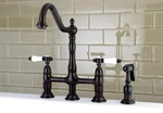 Kingston Brass KS1275BPLBS Bel-air Bridge Kitchen Faucet/ Sprayer Oil-rubbed Bro. Fixed Price $200.00.