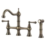 Bridge Kitchen Faucet With Side Sprayer, Wowow Solid Brass For. Fixed Price $214.47.