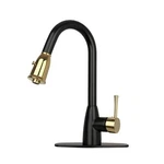 Akicon One-handle Two-tone Matte Black Gold Pull Down Kitchen Faucet With.... Fixed Price $406.00.