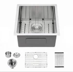 Logmey Undermount Bar Sink - 15X17, 16 Gauge, 15X17X7, 9 Inch, Single Bowl. Fixed Price $129.00.