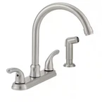 Glacier Bay 209 442 Builders Double Handle Standard Kitchen Faucet W/ Side Spray. Fixed Price $39.99.