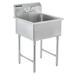 Utility Sink 24 Inch Stainless Freestanding Prep Kitchen Durasteel Faucet. Fixed Price $943.99.