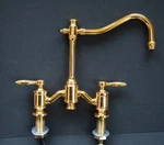 Waterstone Annapolis Bridge Faucet With Lever Handles -6200-PN Polished Gold. Fixed Price $3036.60.