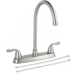 Brushed Nickel Kitchen Sink Faucet, 2 Handle 3 Hole Without Sp.... Fixed Price $55.85.