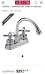 Delta 2 Chrome Neostyle Bathroom Faucet / Porcelain Cross Handles. Nos. Fixed Price $120.00.