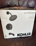 $220 Complete! Kohler Cursiva Shower & Tub Faucet Set In Matte Black. Fixed Price $66.00.