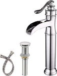 Bwe Vessel Sink Faucet Chrome Polished Waterfall Spout Tall Body Single Hole. Fixed Price $98.44.