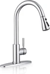 Wewe Pull-down Kitchen Faucet, Stainless Steel, Single Handle, Polished Chrome. Fixed Price $124.48.