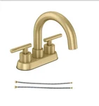 Glacier Bay Cartway 4" Centerset 2-HANDLE High-arc Bathroom Faucet Matte Gold. Fixed Price $45.00.