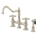 Kingston Brass KS3276AXBS Restoration 8" Bridge Kitchen Faucet With Sprayer. Fixed Price $350.75.