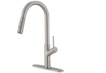 Bwe Single Handle Pull Down Sprayer Kitchen Faucet Brushed Nickel. Fixed Price $71.00.