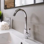 13.4IN Matte Black / Chrome Bathroom Kitchen Swivel Single Handle Sink Mixer Tap. Fixed Price $17.99.