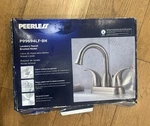 Peerless Apex Two Handle Centerset Bathroom Faucet P99694LF-BN, Brushed Nickel. Fixed Price $20.00.