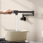 Kes Wall Mounted Pot Filler With Double Joint Swing Arm 2 Handles Matte Black. Fixed Price $39.95.
