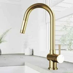 Vigo Gramercy Single Handle Pull-down Spout Kitchen Faucet Matte Brushed Gold. Fixed Price $77.95.