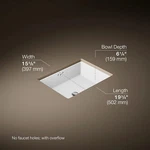 Kohler 2330-0 Kathryn 19-3/4" Rectangular Undermount Bathroom Sink. Fixed Price $350.00.