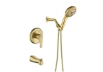 Perliria Inc Single Handle 10-SPRAY Tub Shower Faucet Trim Kit Brushed Gold. Fixed Price $109.00.