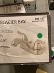Glacierbay Bath Faucet Model 195157 Brushed Nickel 4" Centerset New In Box. Fixed Price $24.95.