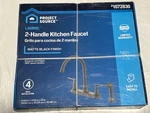 Project Source Laural Matte Black Double Handle Kitchen Faucet W/side Spray. Fixed Price $45.00.