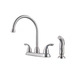 Pfister G136-500S Double Handle Kitchen Faucet With Side Spray Finish: Stainless. Fixed Price $160.73.