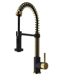 Derengge High Arc Kitchen Faucet Matte Black & Brushed Gold Model KF-5025-MS. Fixed Price $75.00.