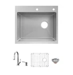 Glacier Bay Dolancourt Tight Radius 25IN. Drop Single Bowl Kitchen Sink. Fixed Price $179.99.
