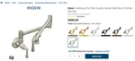Moen S664SRS Traditional Pot Filler Double Handle Wall Mount Kitchen. Fixed Price $480.00.