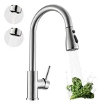 Kicimpro Kitchen Faucet With Pull Down Sprayer 3 Hole Brushed Nickel Rv Nsf Lead. Fixed Price $51.55.
