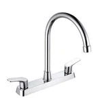 Solvex 2-HANDLE Kitchen Faucet, High Arc 360 Swivel Stainless Steel Pipe. Fixed Price $56.08.