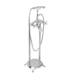 Akdy 3-HANDLE Floor Mount Claw Foot Faucet Bathtub Filler Chrome TF0023. Fixed Price $174.00.
