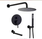 Bwe Single-handle 3-SPRAY Round High Pressure Tub & Shower Faucet Matte Black. Fixed Price $159.00.