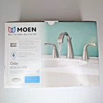 New Moen Oxby WS84661SRN Widespread 2 Handle Bathroom Sink Faucet Brushed Nickel. Fixed Price $69.99.
