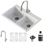 Karran Usa QT810KKF340 Quartz 33" Drop Double Basin - Stainless. Fixed Price $719.95.