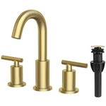 Trustmi 2 Handle 8 Inch Brass Bathroom Sink Faucet 3 Hole Widespread With Valve. Fixed Price $83.74.