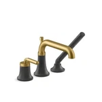 Kohler Tone Roman Bath Tub Faucet W/ Handshower Black & Brass K-26441-4-BMB. Fixed Price $599.99.