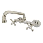 Kingston KS213PN Two-handle 2-HOLE Wall Mount Kitchen Faucet, Polished Nickel. Fixed Price $118.99.