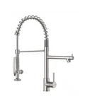 Fapully Commercial Down Kitchen Sink Faucet With Sprayer Brushed Nickel. Fixed Price $137.09.