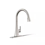 Kohler Conti Single Handle Pull Down Sprayer Kitchen Faucet Vibrant Stainless. Fixed Price $192.46.