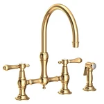Newport Brass Chesterfield Two Handle Bridge Kitchen Faucet With Side Spray. Fixed Price $1799.99.