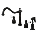 Kingston Brass KB179.PLBS Heritage 1.8 Gpm Widespread Kitchen - Black. Fixed Price $389.97.