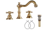 Ggstudy 8" Widespread 2-HANDLE Bathroom Faucet In Antique Brass (P-16389-ATI). Fixed Price $49.99.
