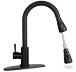 Grifo Cocina Negro Mate Con Ducha Extraible 1 Agujero Acero Inoxidable Monomando. Fixed Price $51.99.