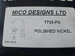 Mico 7733-PN "profili"kitchen Faucet Single Lever With Sidespray Polished Nickel. Fixed Price $240.00.