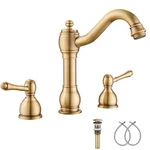 Ggstudy 2 Handles 3 Holes Faucet Widespread Bathroom Sink Basin Tap Mixer. Fixed Price $73.26.
