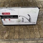 Delta B4410LF Foundations Chrome Kitchen Faucet With Side Sprayer Hole New. Fixed Price $50.99.